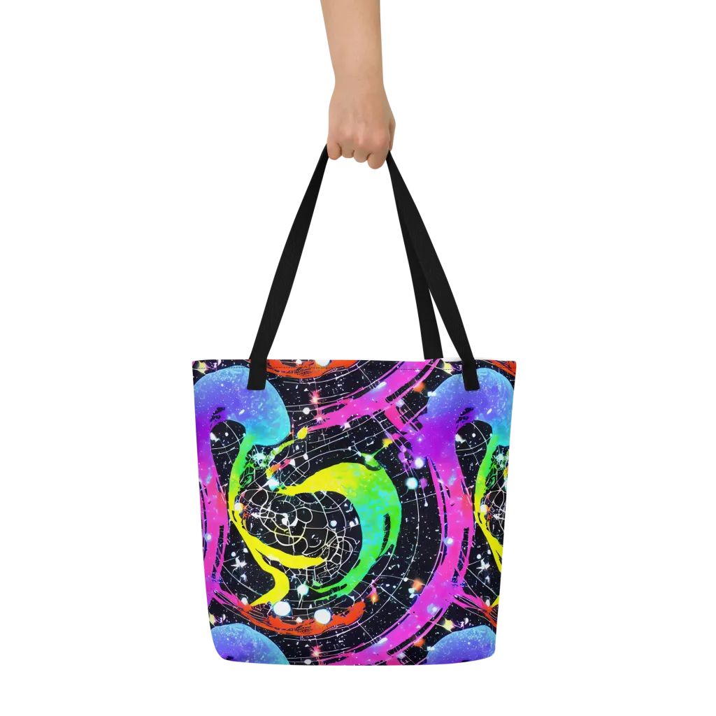 Galactic Riot on Large Tote Bag W/ Pocket — Front