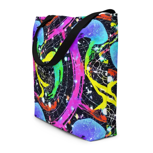 Galactic Riot on a Large Tote Bag W/ Pocket