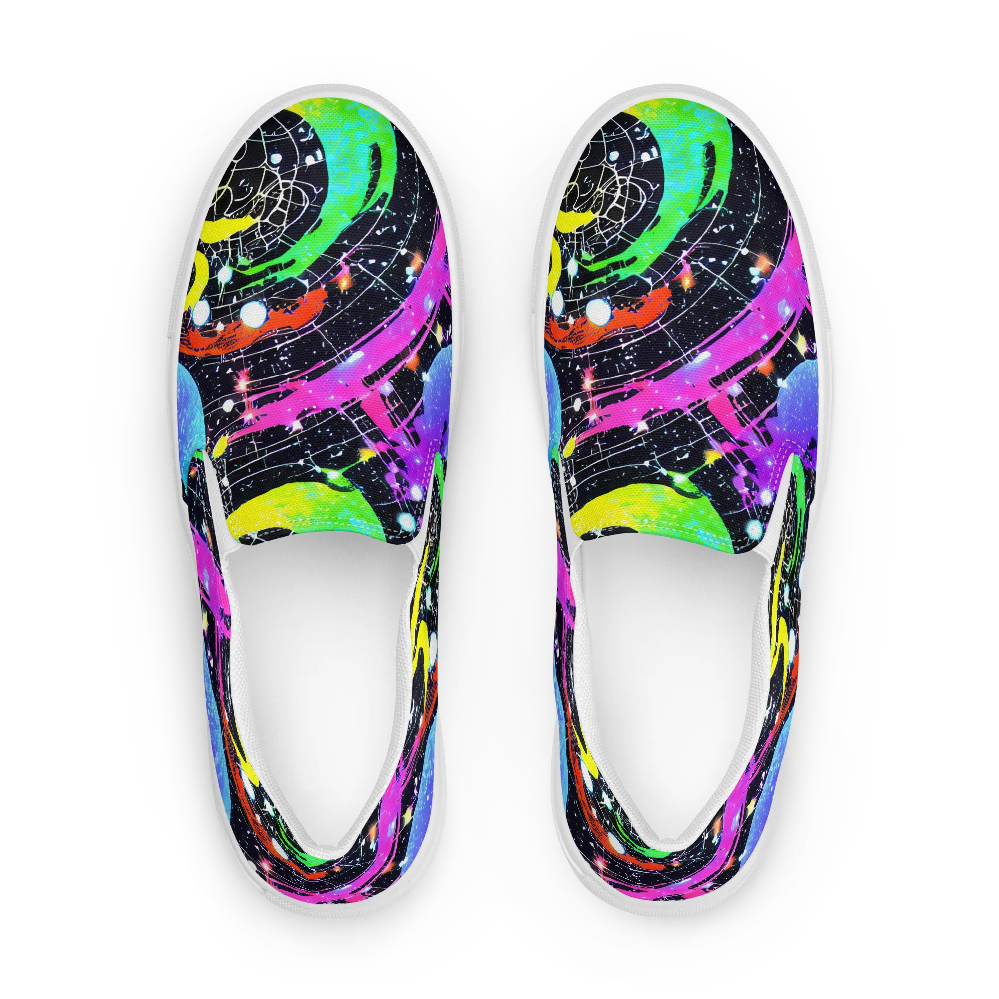 Galactic Riot on Women's Slip-On Canvas Shoes — Front