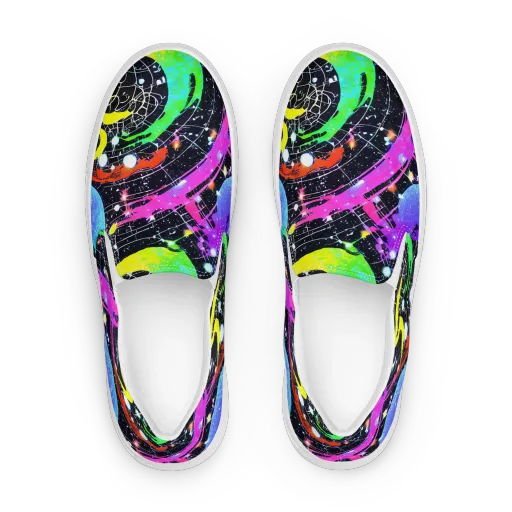 Galactic Riot on a Women's Slip-On Canvas Shoes