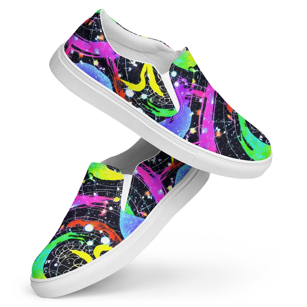 Galactic Riot on Women's Slip-On Canvas Shoes — Front