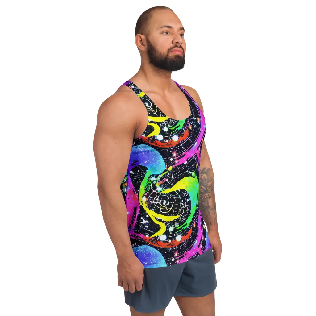 Galactic Riot on Men's Tank Top — Right Front