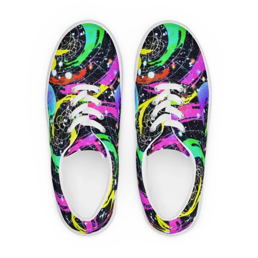 Galactic Riot on a Men's Lace-Up Canvas Shoes