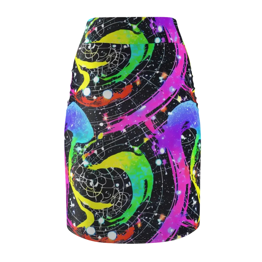 Galactic Riot on Pencil Skirt — Back