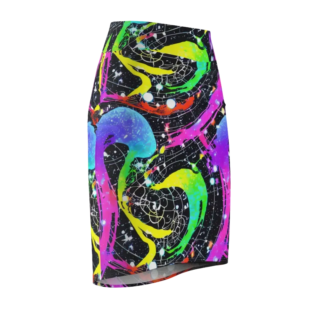 Galactic Riot on Pencil Skirt — Front Side