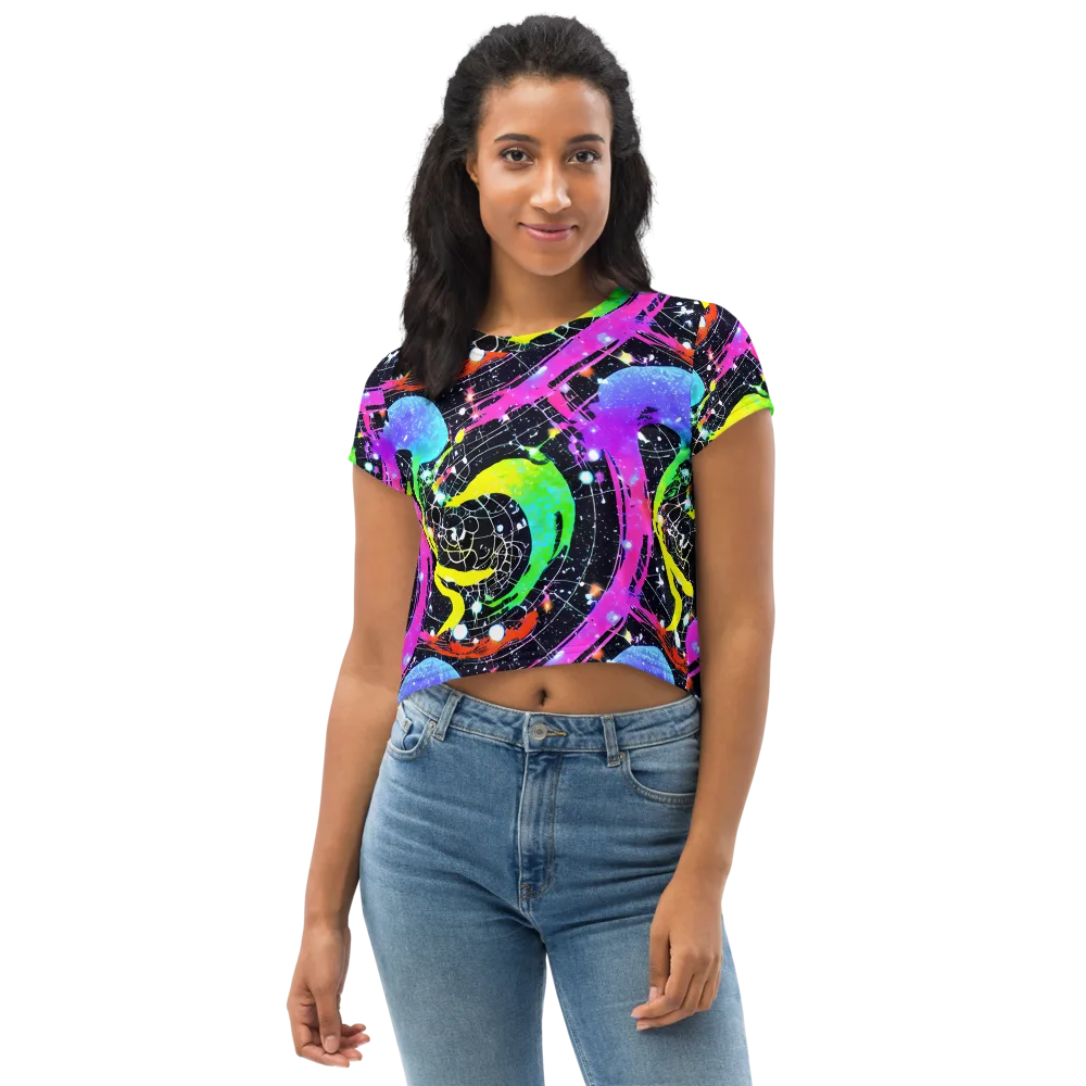 Galactic Riot on Crop Tee — Front