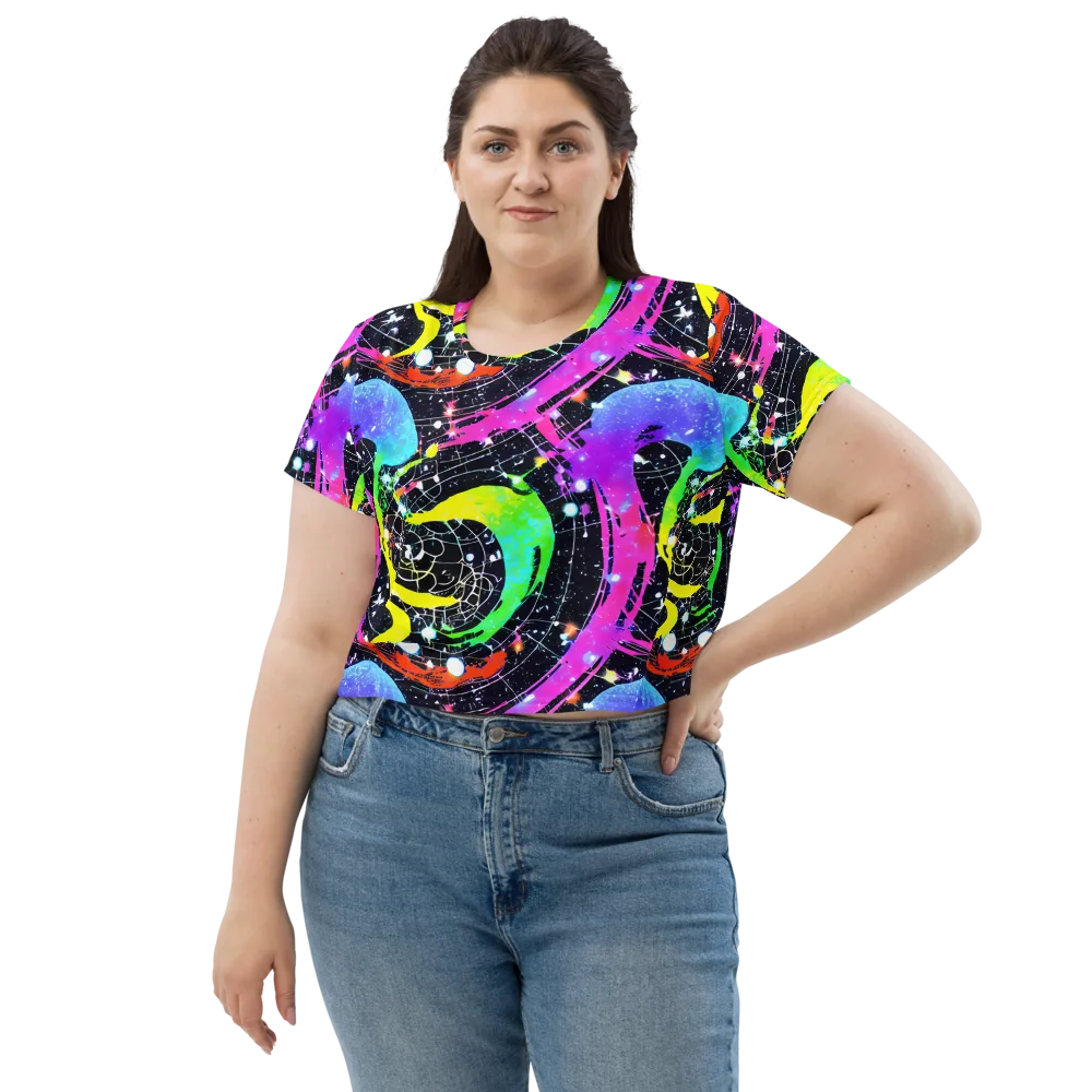 Galactic Riot on Crop Tee — Front