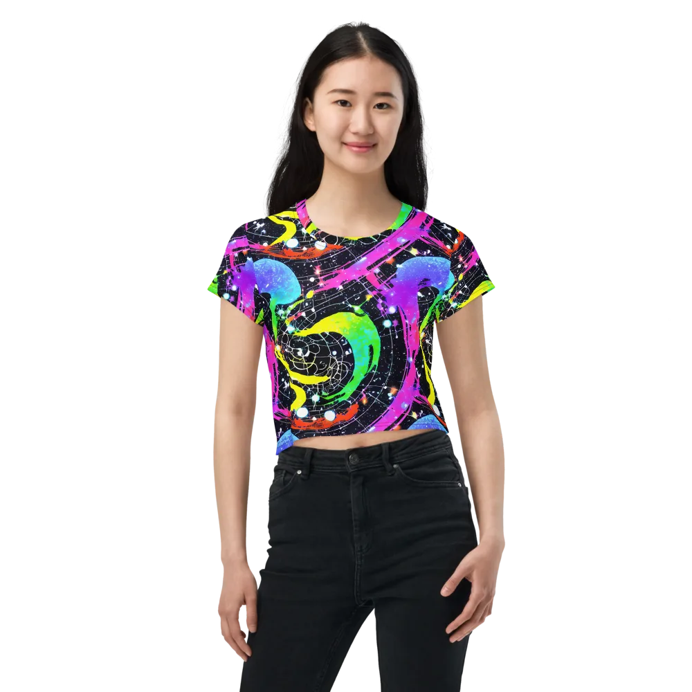 Galactic Riot on Crop Tee — Front