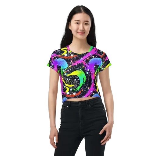 Galactic Riot on a Crop Tee