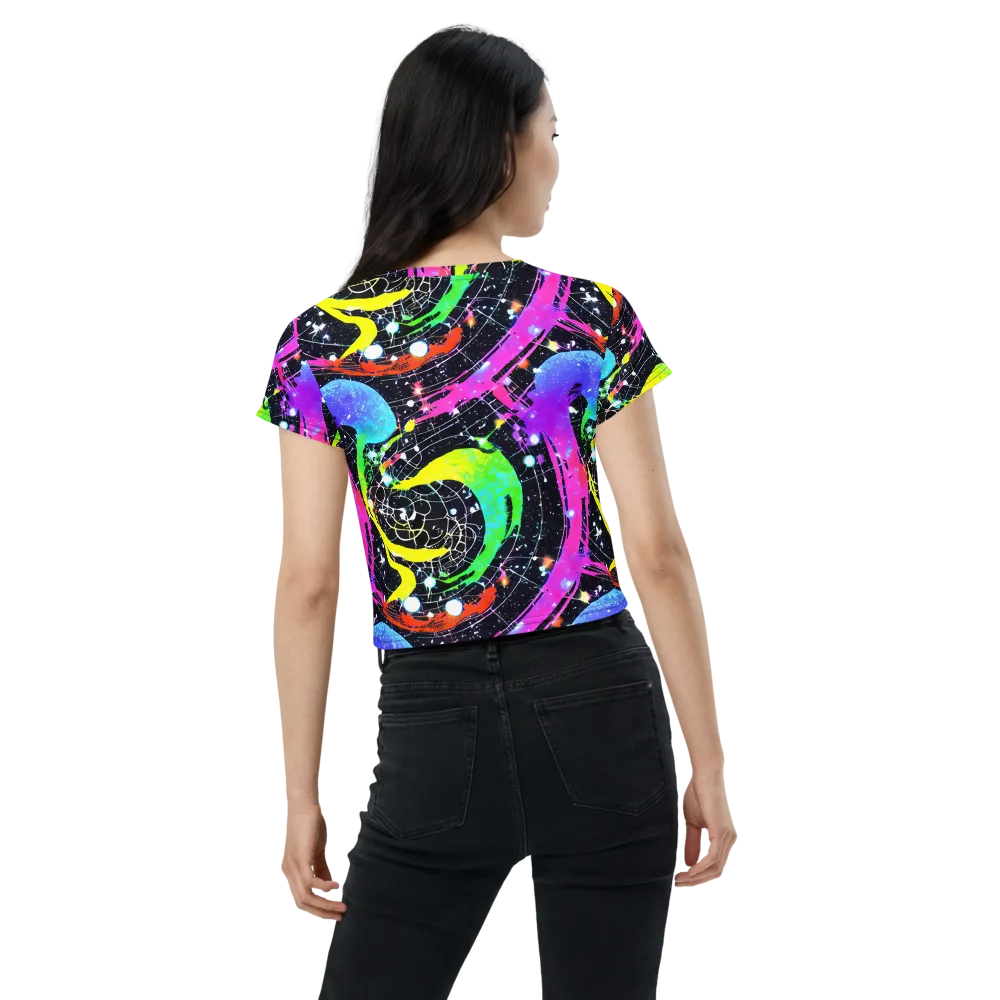 Galactic Riot on Crop Tee — Back