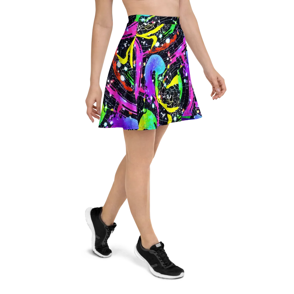Galactic Riot on Skater Skirt — Right