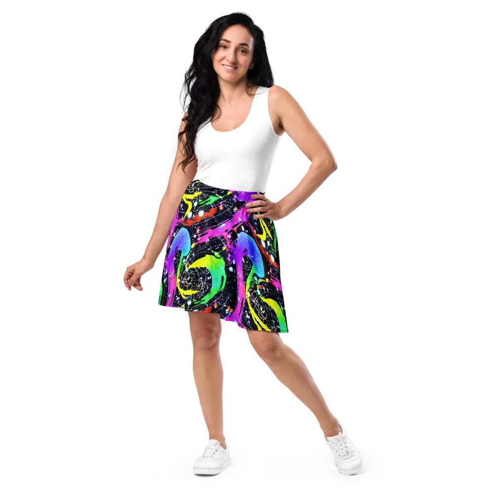 Galactic Riot on Skater Skirt — Front