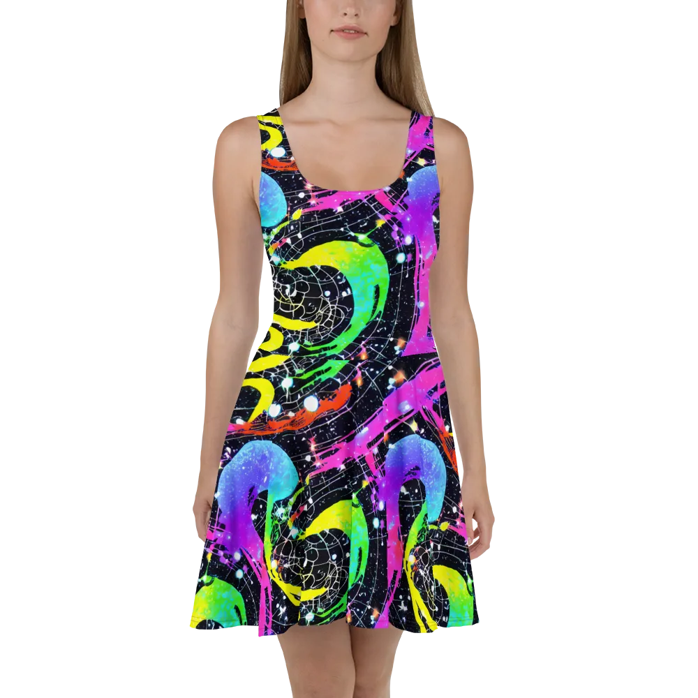 Galactic Riot on Skater Dress — Front