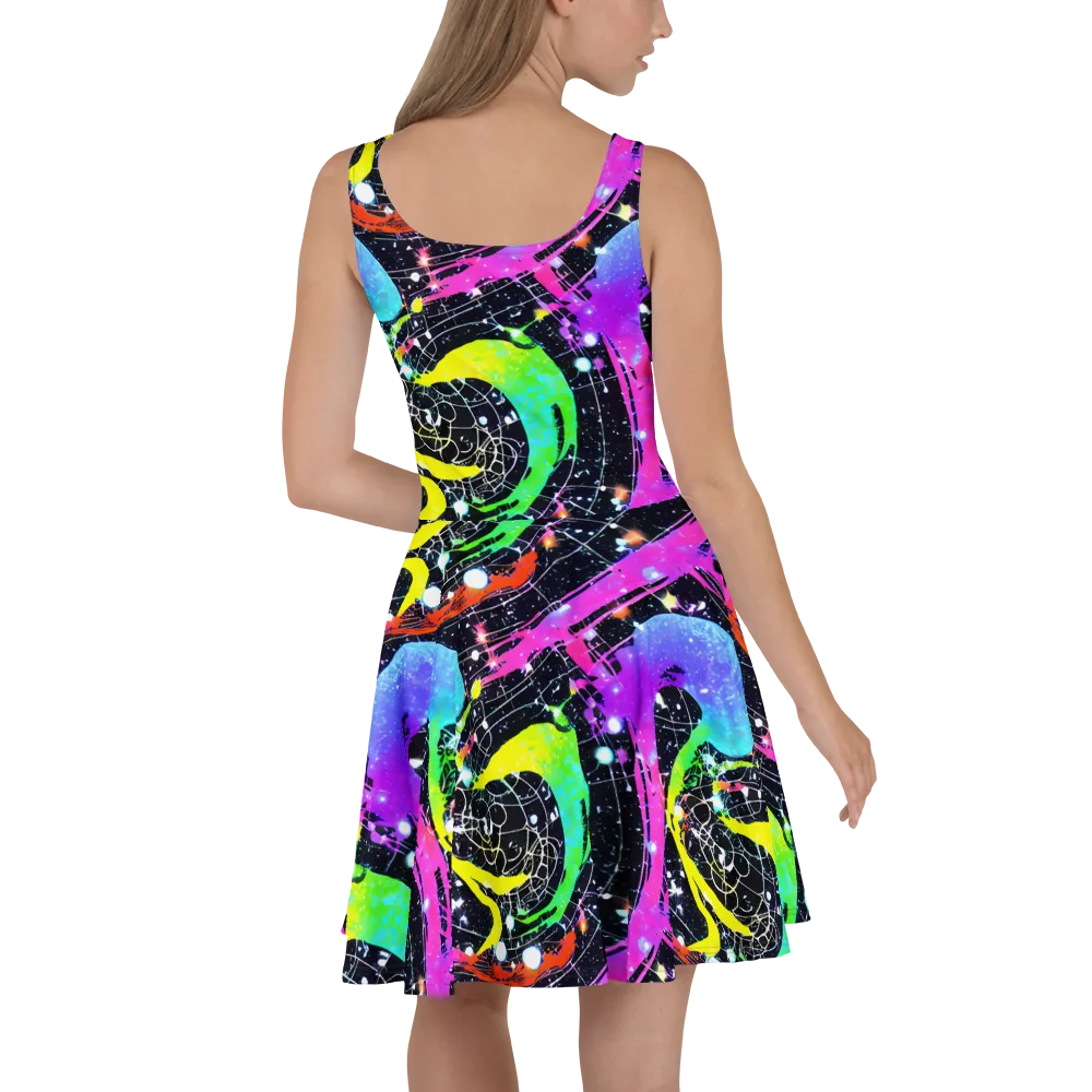 Galactic Riot on Skater Dress — Back