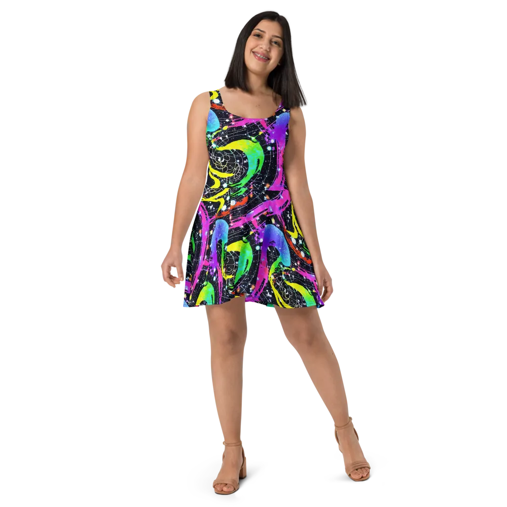 Galactic Riot on Skater Dress — Front