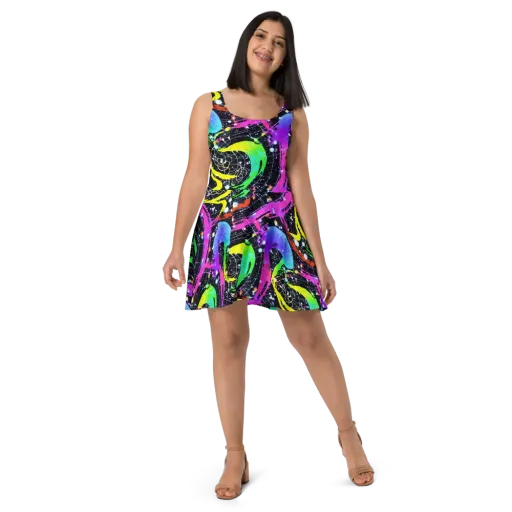 Galactic Riot on a Skater Dress