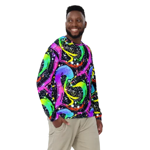 Galactic Riot on a Sweatshirt
