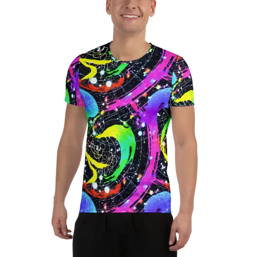 Galactic Riot on a Men's Athletic T-Shirt