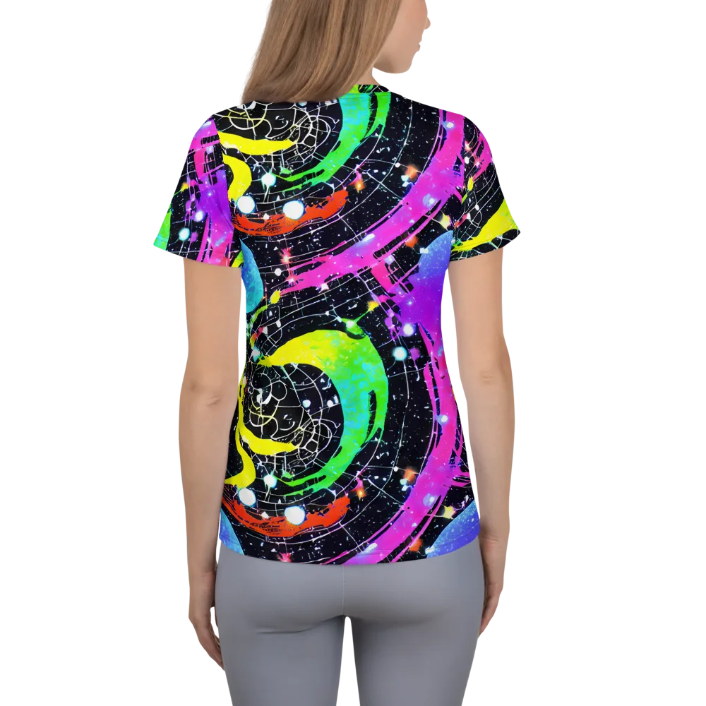 Galactic Riot on Women's Athletic T-Shirt — Back