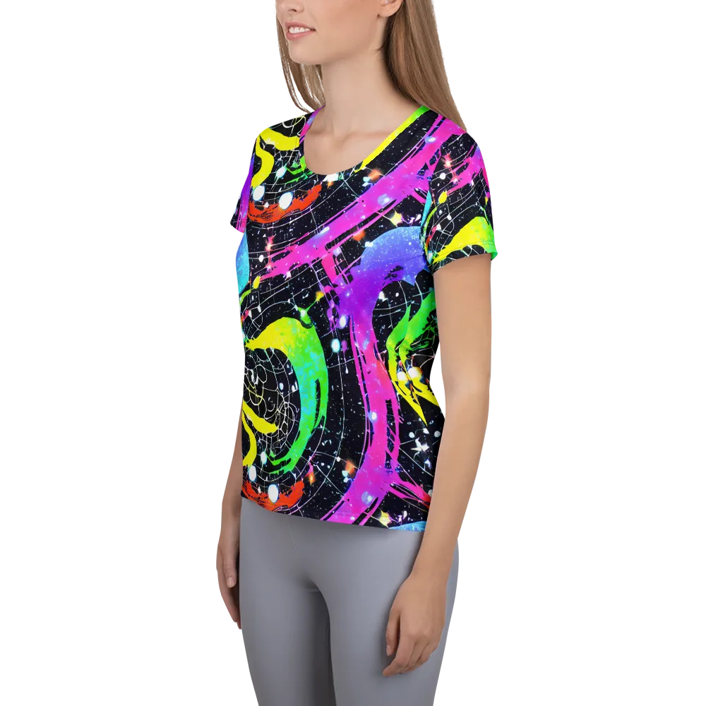 Galactic Riot on Women's Athletic T-Shirt — Left