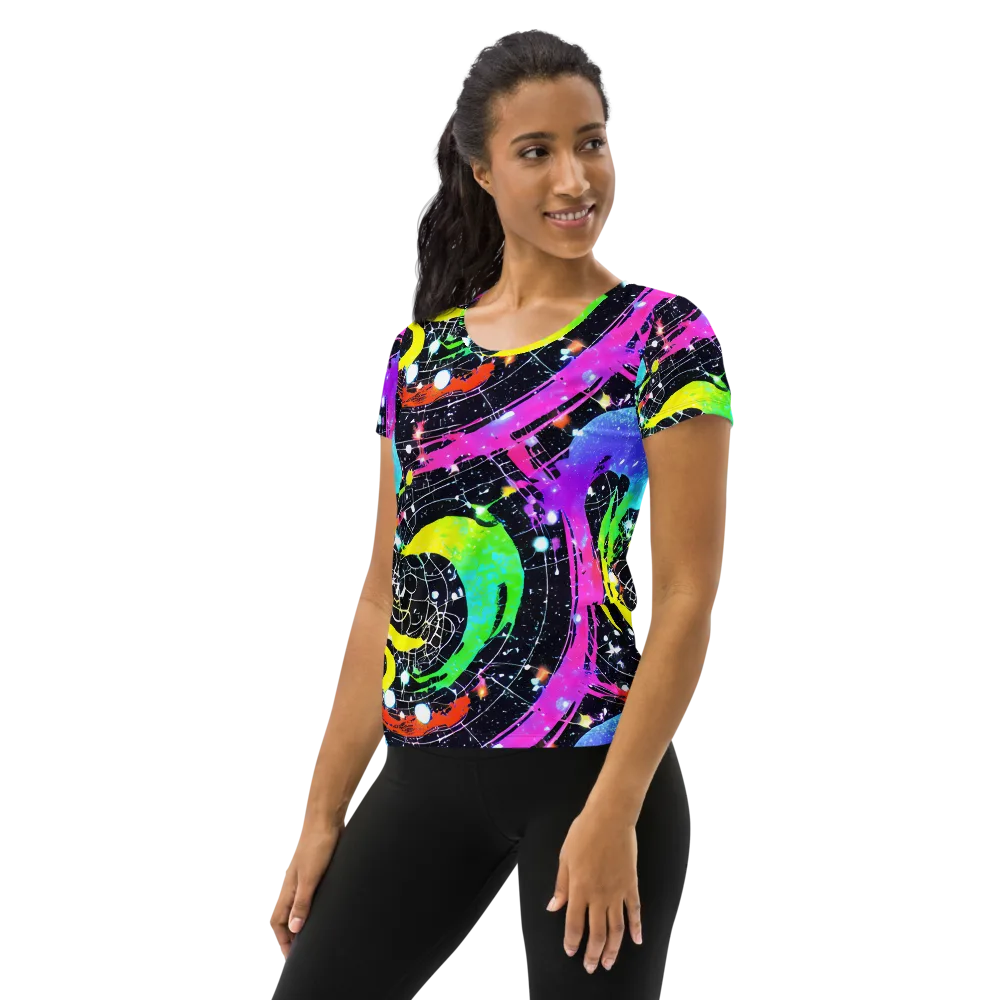 Galactic Riot on Women's Athletic T-Shirt — Left