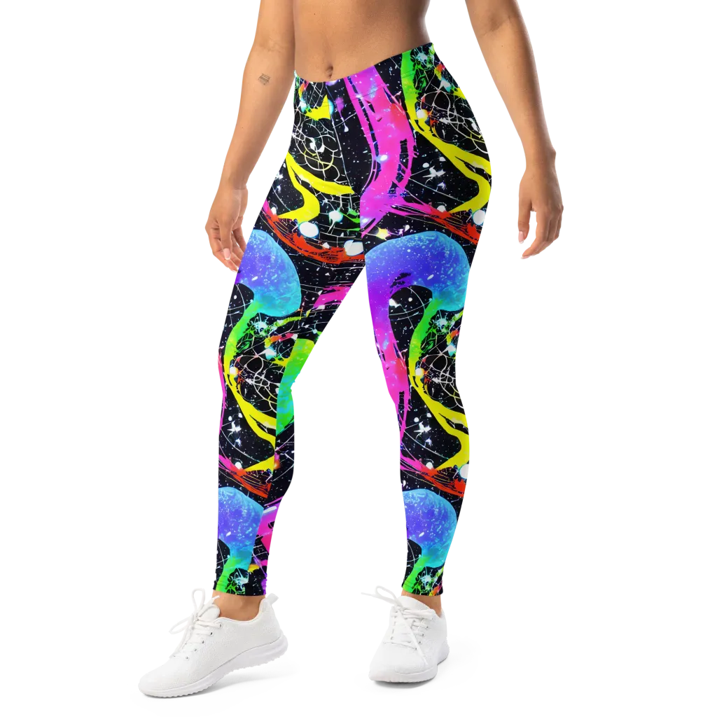 Galactic Riot on Leggings — Left Front