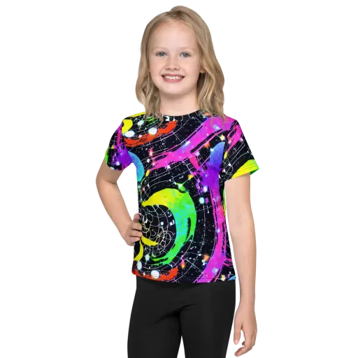 Galactic Riot on a Kids Crew Neck T-Shirt
