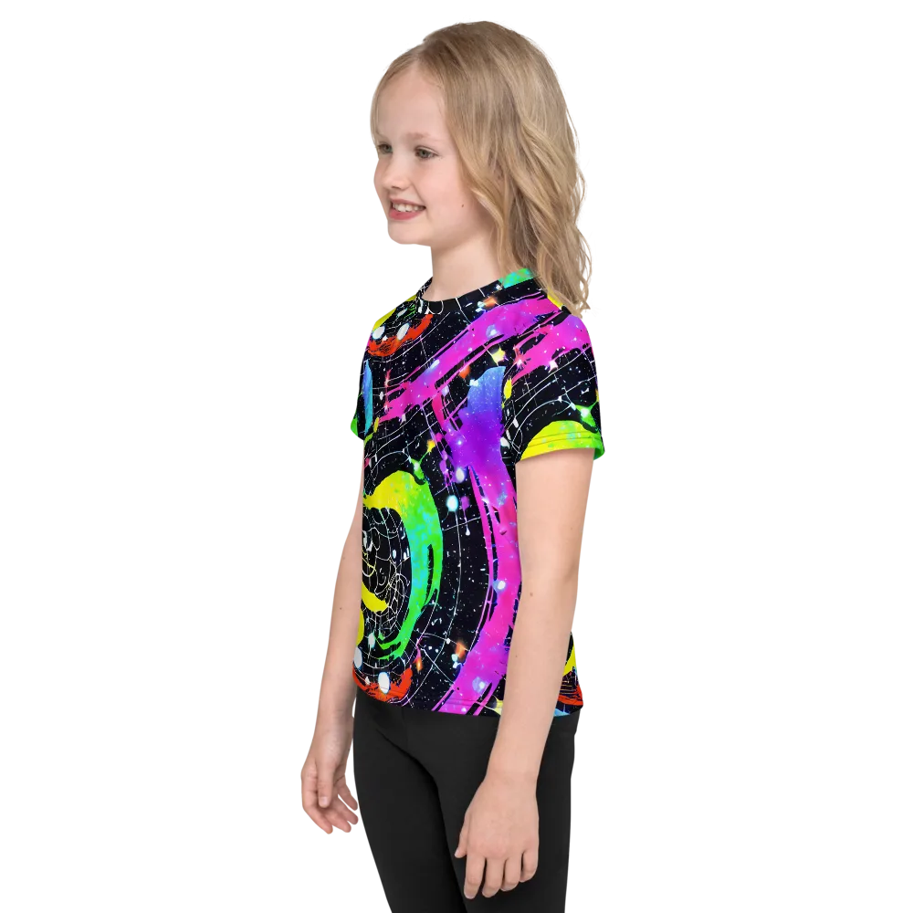 Galactic Riot on Kids Crew Neck T-Shirt — Left