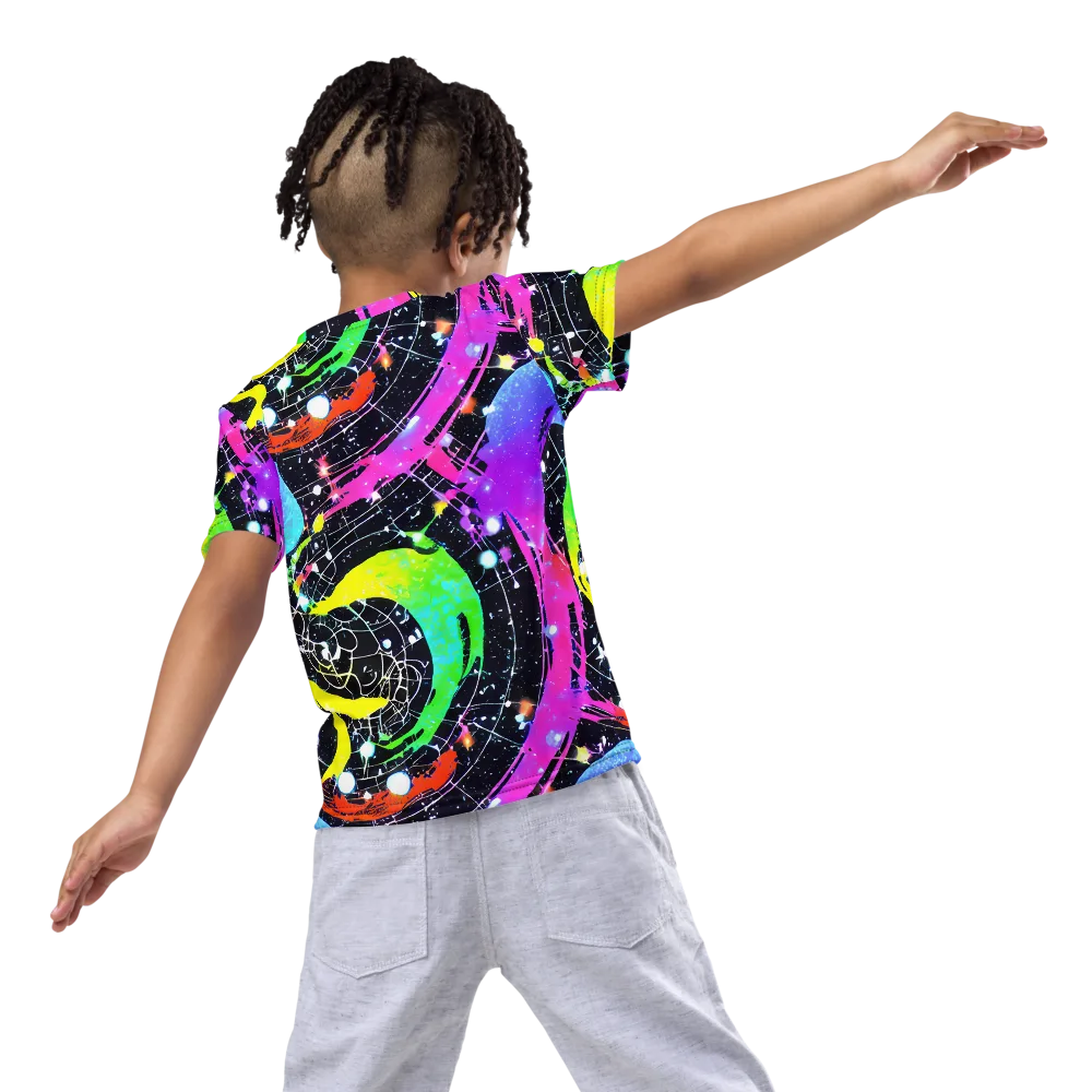 Galactic Riot on Kids Crew Neck T-Shirt — Back