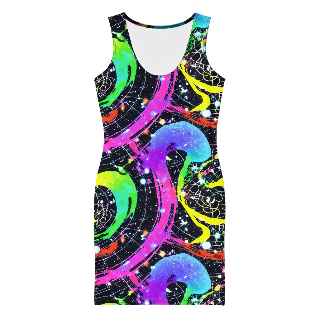Galactic Riot on Bodycon Dress — Front