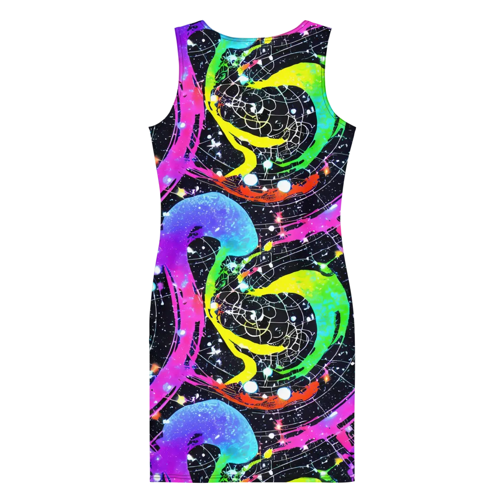 Galactic Riot on Bodycon Dress — Back