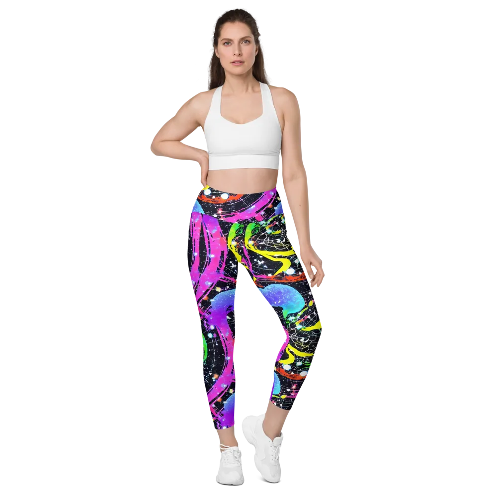 Galactic Riot on Leggings with Pockets — Front