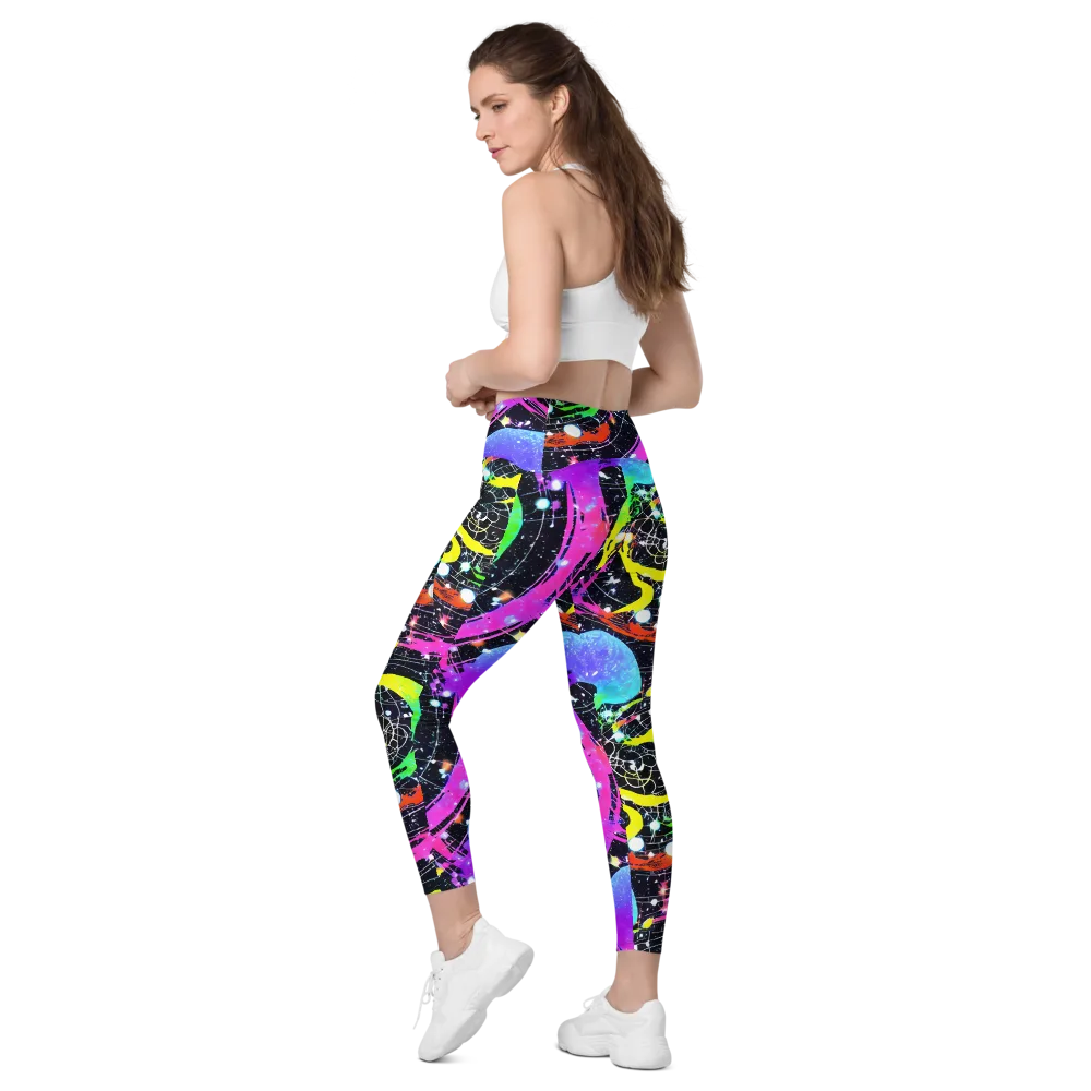 Galactic Riot on Leggings with Pockets — Left Back