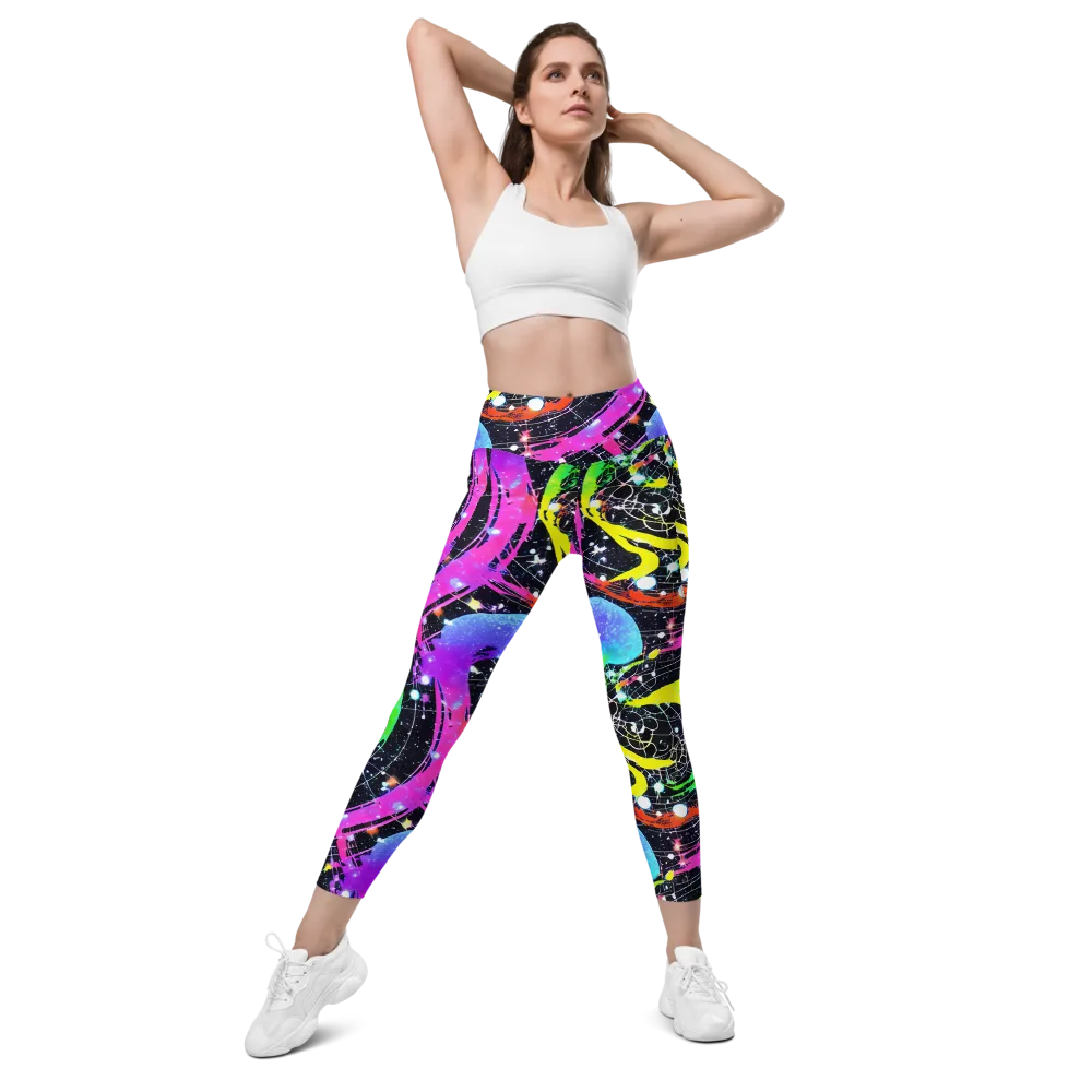 Galactic Riot on Leggings with Pockets — Front