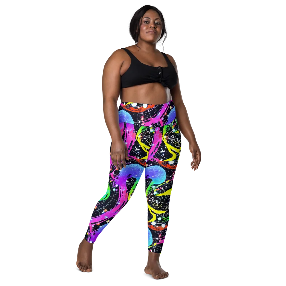 Galactic Riot on Leggings with Pockets — Front