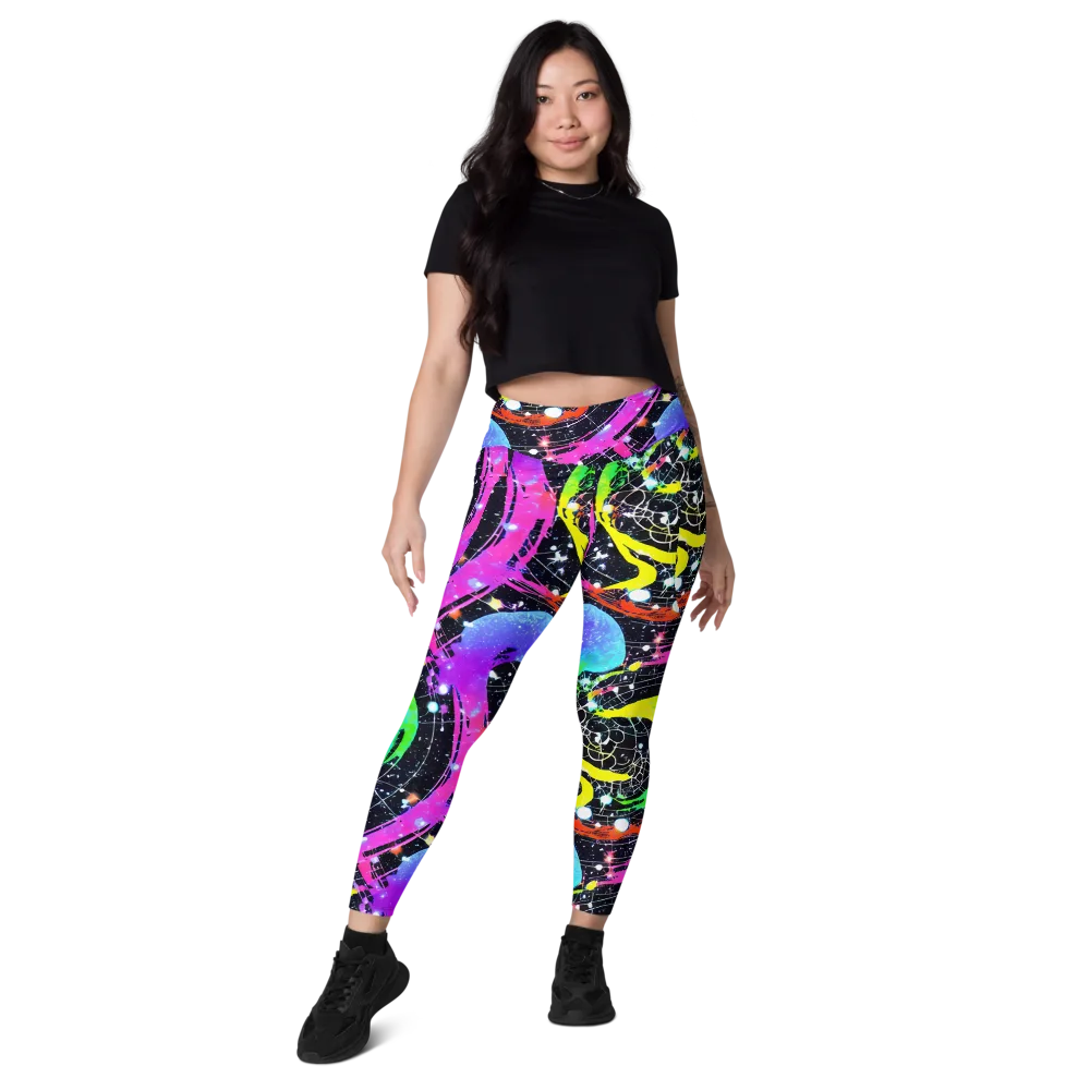Galactic Riot on Leggings with Pockets — Front