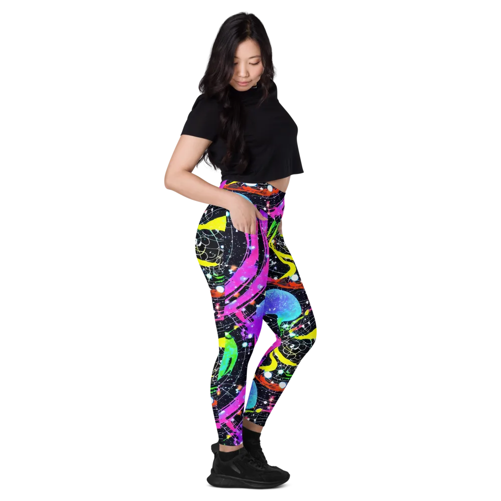 Galactic Riot on Leggings with Pockets — Right