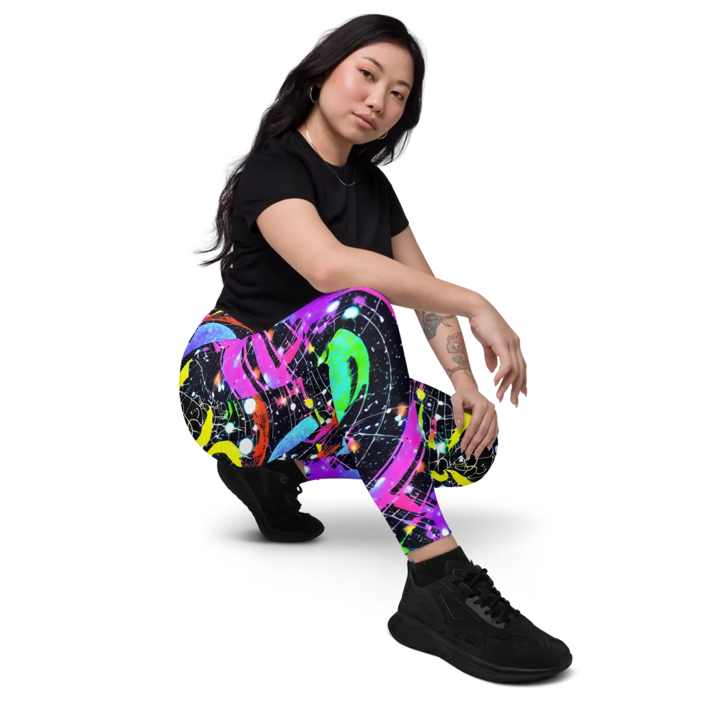 Galactic Riot on Leggings with Pockets — Right Front