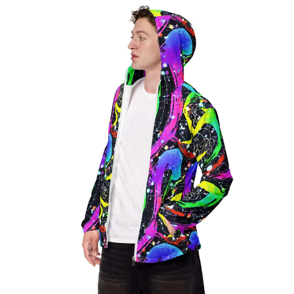 Galactic Riot on Men's Windbreaker — Left Front