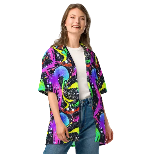 Galactic Riot on a Button Shirt