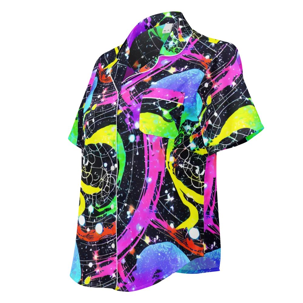 Galactic Riot on Women's Short Sleeve Pajama Top — Left Front