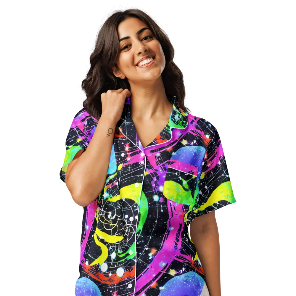 Galactic Riot on Women's Short Sleeve Pajama Top — Front