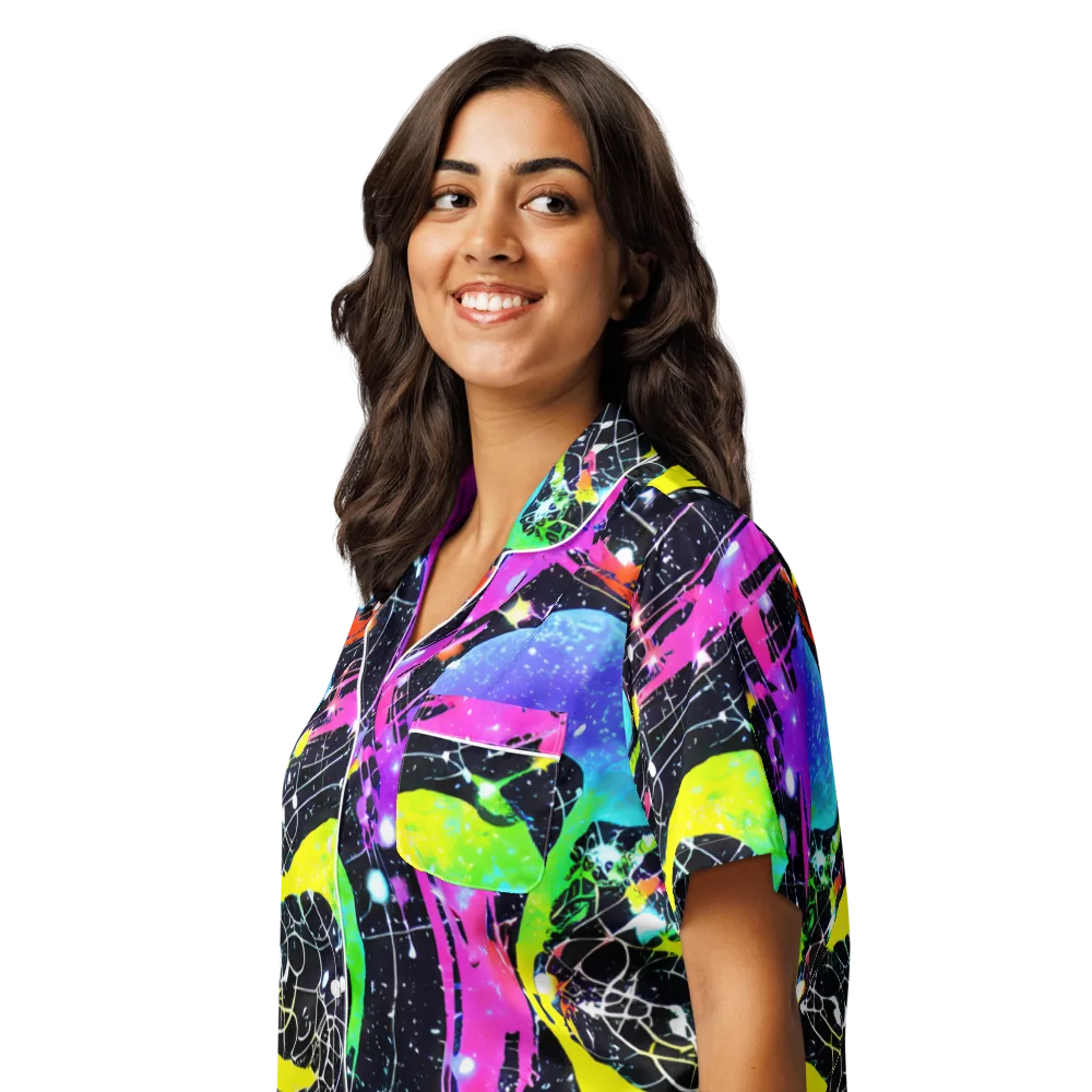 Galactic Riot on Women's Short Sleeve Pajama Top — Left Front