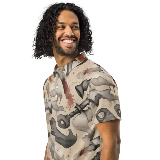 Ink And Iron on a Men's Slim Fit Polo Shirt