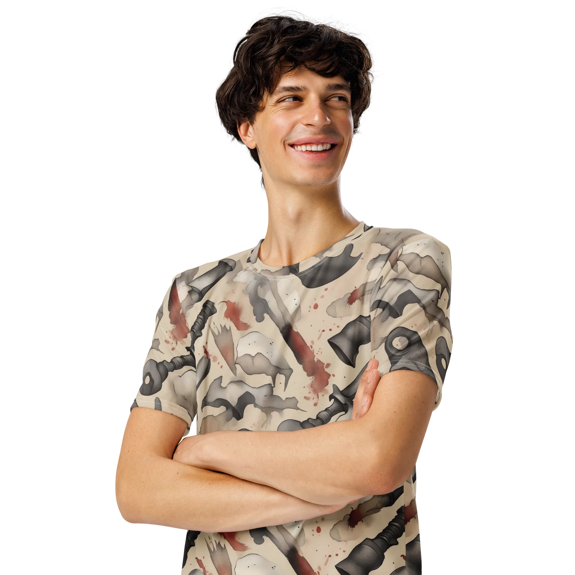 Ink And Iron on Men's Crew Neck T-Shirt — Left Front