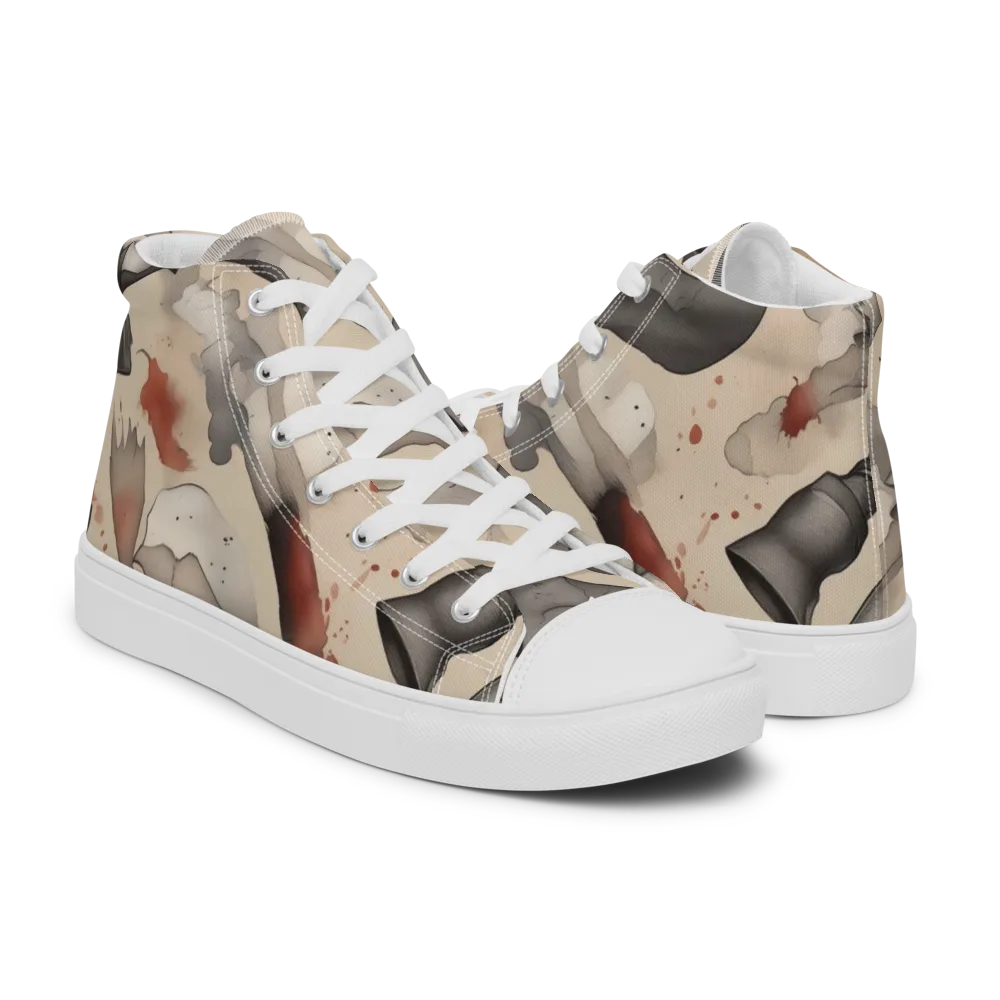 Ink And Iron on Men's High Top Canvas Shoes — Right