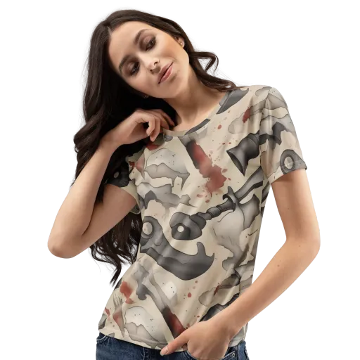 Ink And Iron on a Women's Crew Neck T-Shirt