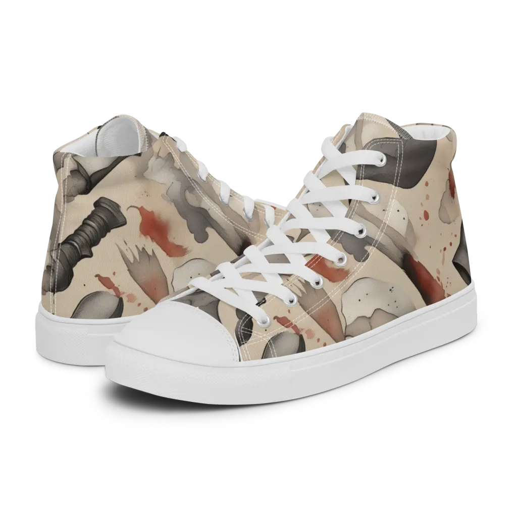Ink And Iron on Women's High Top Canvas Shoes — Left