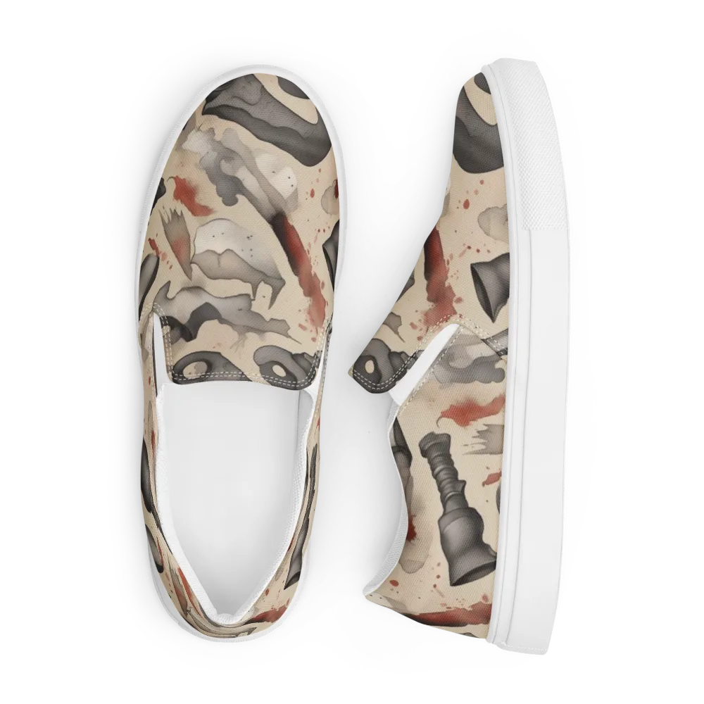 Ink And Iron on Men's Slip-On Canvas Shoes — Front