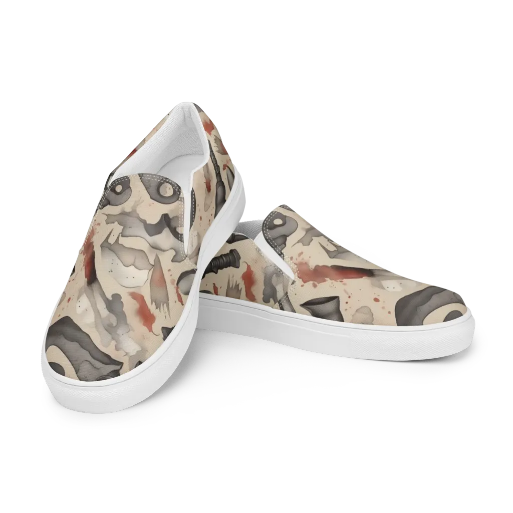 Ink And Iron on Women's Slip-On Canvas Shoes — Left Front
